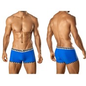 Vuthy Mens Blue Swimsuit Trunk w Check Band Small