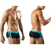 Pikante Mens Black 80s Cheeky Boxer Brief Medium