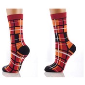 Lucci Squares Crew Sock - Red