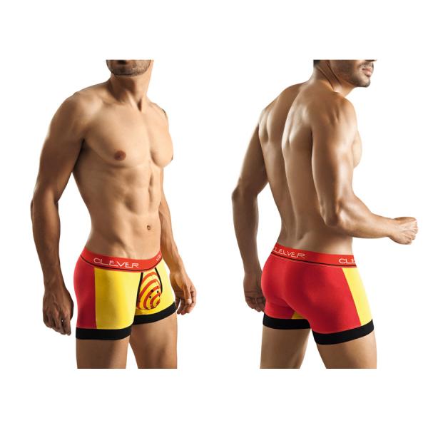 Clever Mens Dots Boxer Brief Yellow Medium