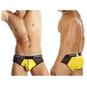 PPU Mens 2 Color Brief Yellow/Black Large