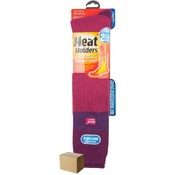 Ladies Fuchsia/Pur/Rasp Heat Holders Thermal Ski Socks - Size US 5-9 Wholesale Bulk