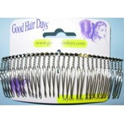 4.5" 30-tooth Wire Hair Comb Imitation Rhodium