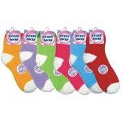 Ladies Fuzzy Socks Plain Asst
