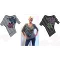 Open Shoulder Asymmetrical Floral Screen Top Plus