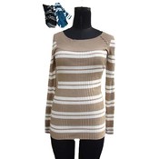 Juniors Rib Knit Stripe Sweater
