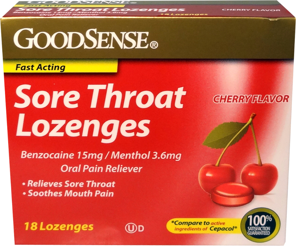 Wholesale GoodSense Cherry Sore Throat Lozenges 18 CT DollarDays