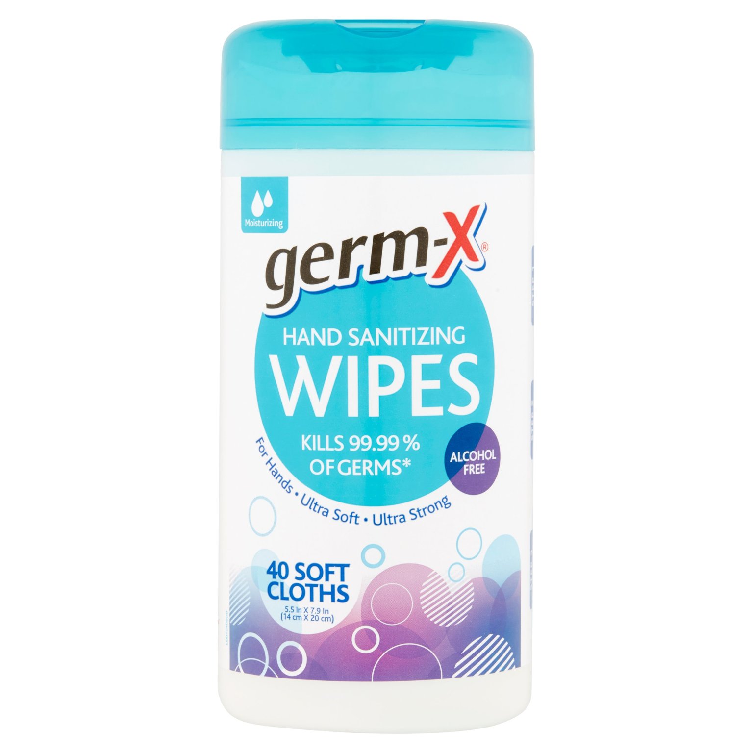 Wholesale GermX Alcohol Free Antibacterial Hand Wipes Canister 40 CT