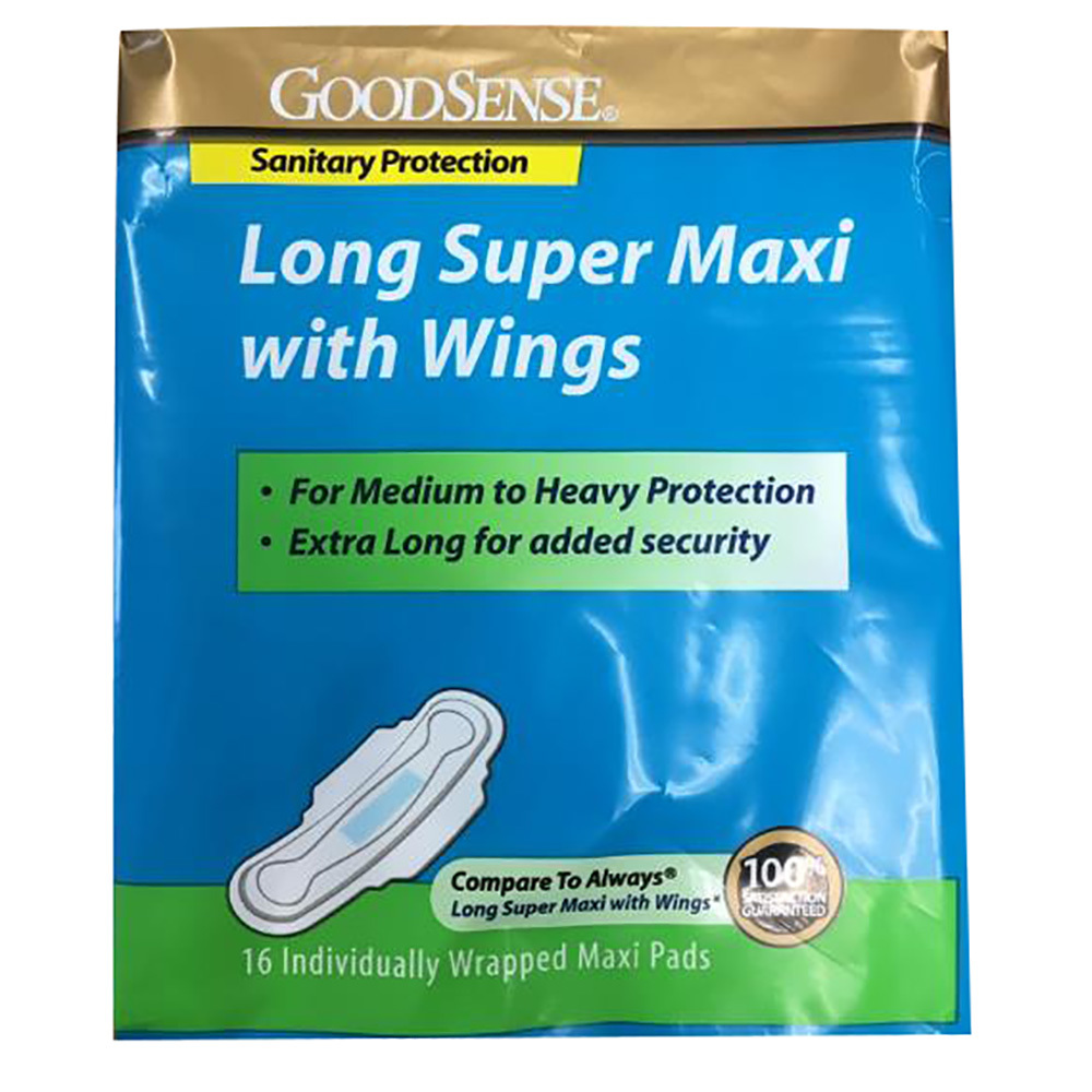 Wholesale Long Super Maxi Pads with Wings (16 ct.) DollarDays
