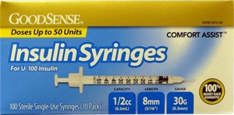 GoodSense Insulin Syringe 1 / 2Cc 5 / 16