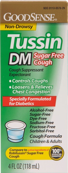 Wholesale GoodSense Tussin Dm Sugar Free Cough 4 Oz(48x.06)