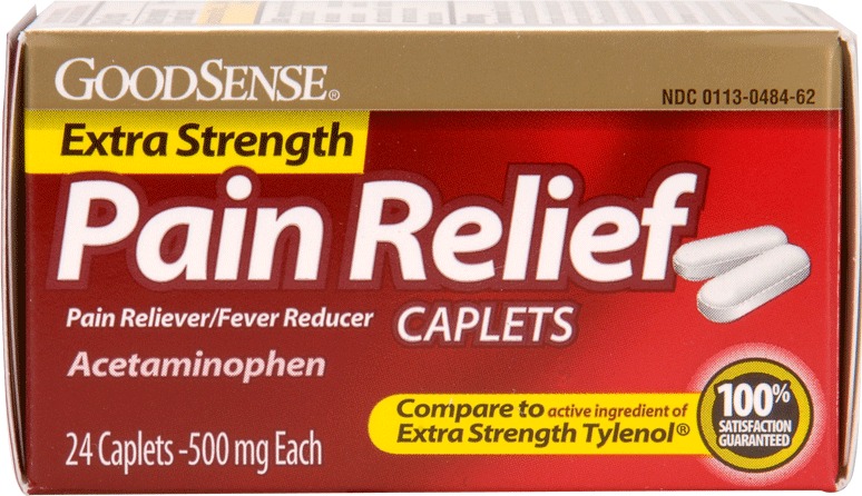 GoodSense Extra Strength Pain Relief Caplets 500 Mg- 24(24x.87)