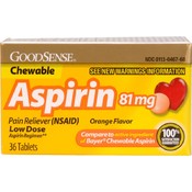 Good Sense Adult Low Dose Chew Aspirin Orange 81 Mg