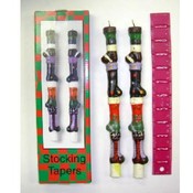 Set of 2 Painted Stocking Tapered Candles