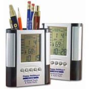 Imprinted All in 1 Desk Caddy - Time, Date &amp; Temp