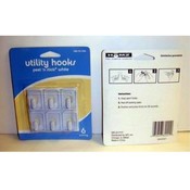 Homz 6 Pack Peel 'N Stick Small Bath Utility Hooks