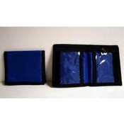 Blue Bi-Fold Velcro Zippered Wallet