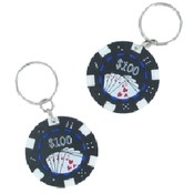 Black Casino Chip Keychains
