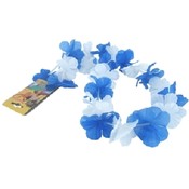Blue and White Silken Flowered Lei