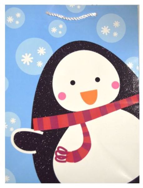 Wholesale Large Penguin W Snowflakes Christmas Gift Bag(24xalt=