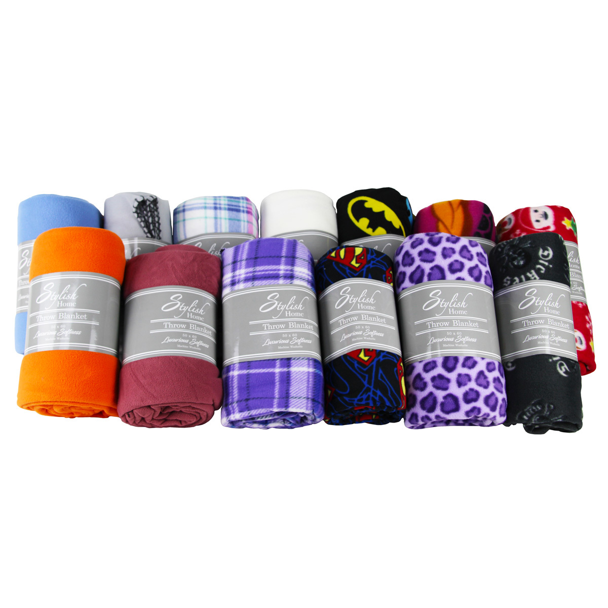 Wholesale Fleece Blanket Throw 50" x 60" Assorted (SKU 2288608