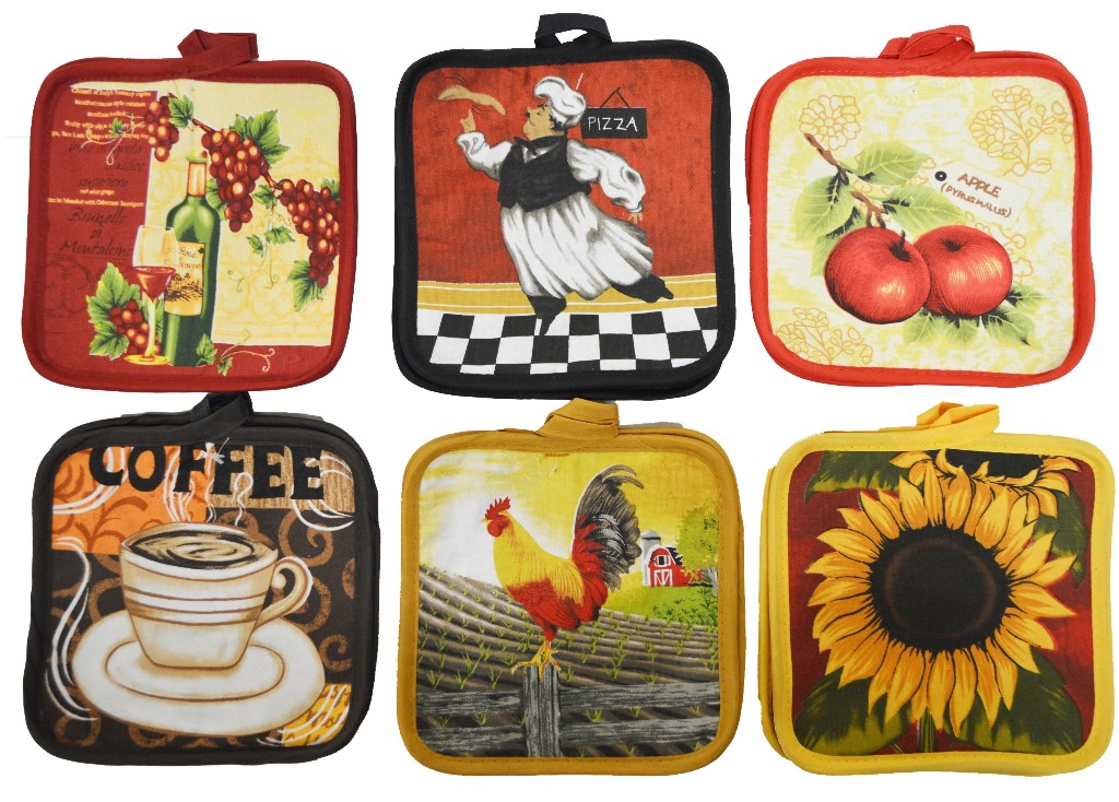 Wholesale Cotton Valley Printed Pot Holder 2 Pk DollarDays