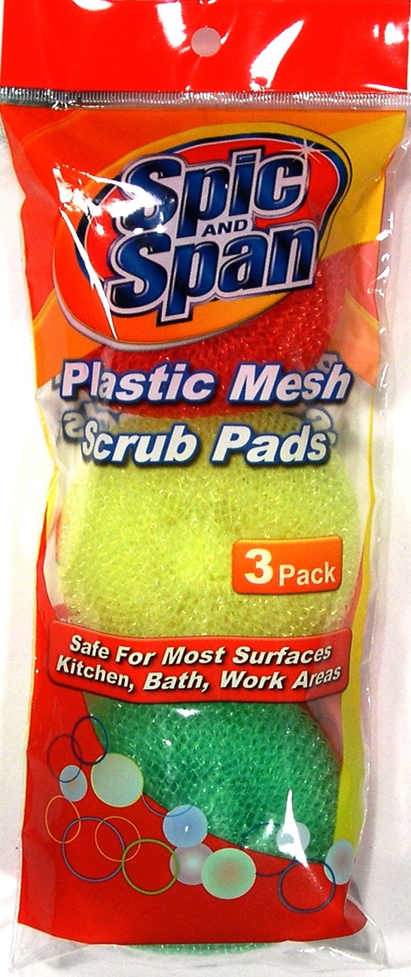 Wholesale 3 Pack Spic and Span Plastic Mesh Scrub Pads DollarDays
