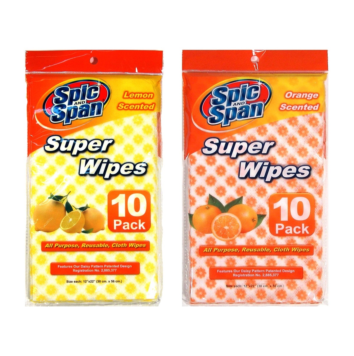 Wholesale Super Wipes 10 Pack, Citrus Scents, Patterned