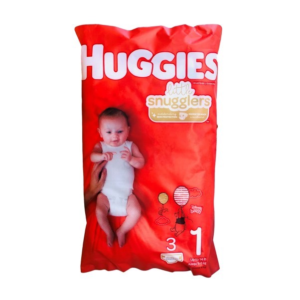 Bulk Huggies Little Snugglers Diapers Size 1, 3 Pk