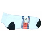 Quarter Socks-White w/Black Heel and Toe  -L