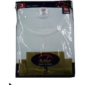 "Active" Men's White 3pc/Pack A-Shirt.