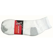"Brave"  Quarter Pakistan Socks- White w/ Grey HT,