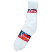 "Brave"  Crew Pakistan Socks-All White, (9-11)