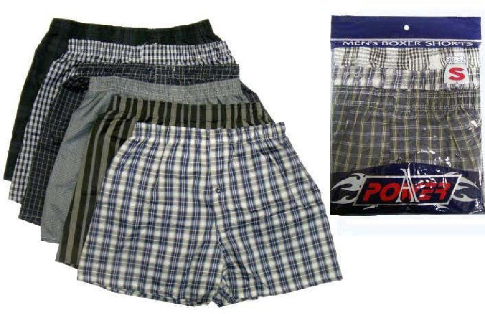 Wholesale APOWER Men's Boxer Shorts Plaid, XL, 3 Pack