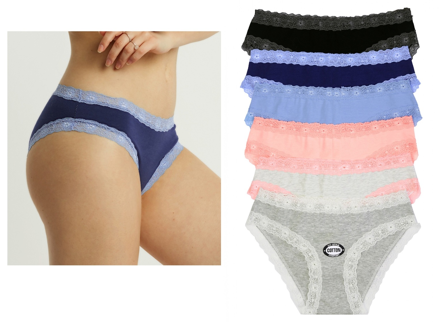 Wholesale Women's Lace Trim Bikini Panties Sizes SXL DollarDays