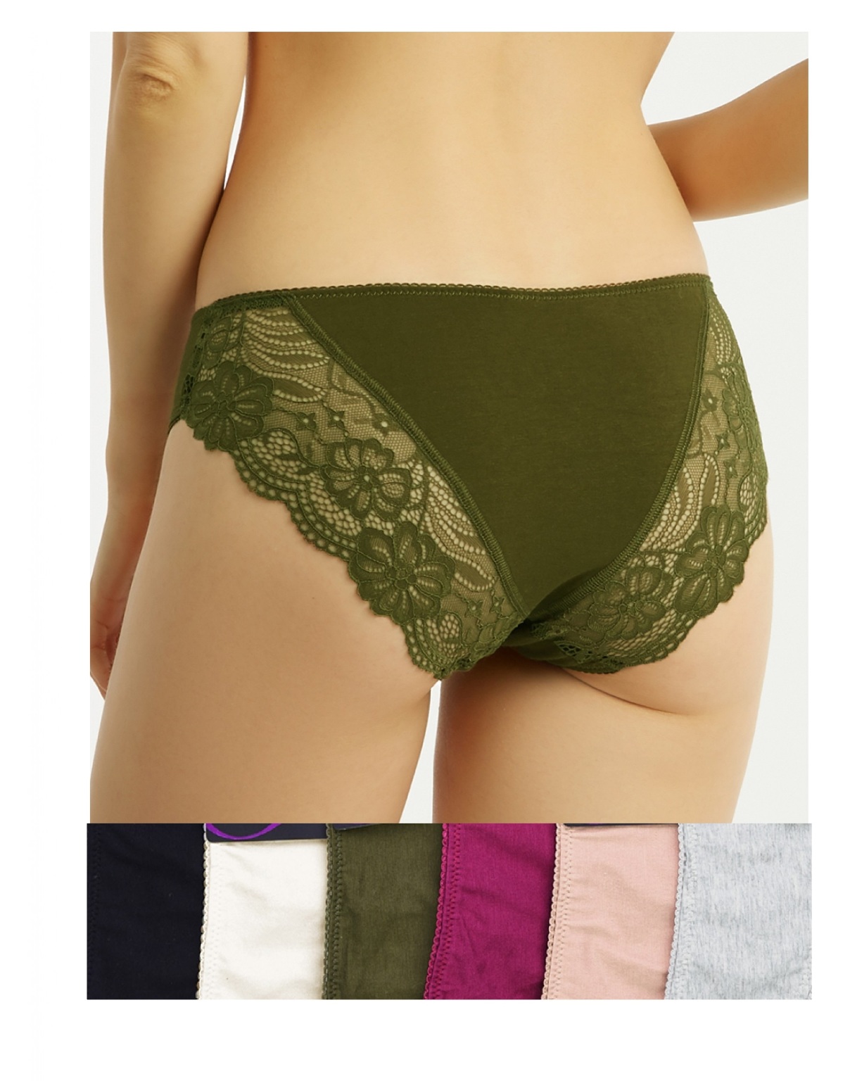 Wholesale Women's Back Lace Trim Bikini Panties Sizes SXL