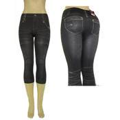 Ladies Seamless Capri "Jeggings"/ Black -L/XL