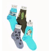 Women's K-BELL Socks- Leaves Print