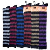 "J-Ann"  Over Knee Stocking-Glitter Wide Stripe