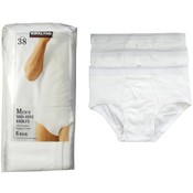 "KIRKLAND" Men's White Briefs- 6pc/pk