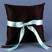 Brown &amp; Aqua Darling Duo Ring Pillow
