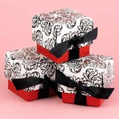 Red Filigree Favor Boxes