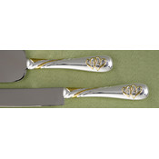 Linked at the Heart Gold Serving Set