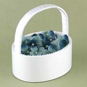 White Oval Satin Basket