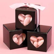 Black Heart Window Favor Boxes