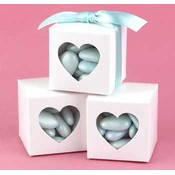 White Heart Window Favor Boxes