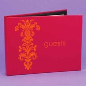 Fuchsia &amp; Orange Vintage Guest Book