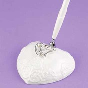 Porcelain Heart Shaped Pen Set