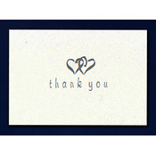 Linked Heart Silver Thank You Cards