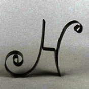 Metal Letter Cake Top - 5" Scroll - H